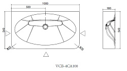 Раковина Caprise VCB-4CA100MWG, Corian, цвет белый матовый + серый матовый, , шт