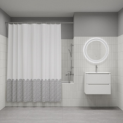 Штора для ванной, 200x180 см, Полиэстер, серый, IDDIS, BW01P18i11