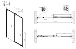 Душевая дверь Ultima VDS-7UL100CLGM, 1000, вороненая сталь, стекло прозрачное, , шт