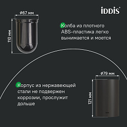 Ерш, сплав металлов, Petite, матовый черный, IDDIS.