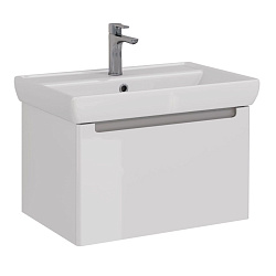 Тумба Lemark BUNO MINI 70 см под 1 раковину, подвесная, 1 ящик, цвет планки: Серый, цвет корпуса, фа