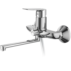 Смеситель для ванны, длинный излив, латунь, хром HB60506