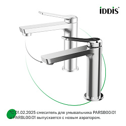 Смеситель для умывальника, матовый черный, Parker, IDDIS, PARBL00i01