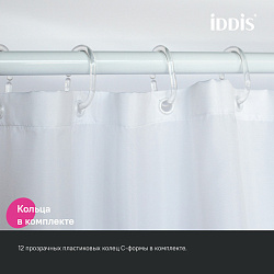 Штора для ванной, 200x180 см, Полиэстер, голубой, IDDIS, BR04P18i11