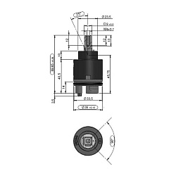 Картридж SEDAL с керам. пластинами 35 мм, удлиненный, блистер (Испания)