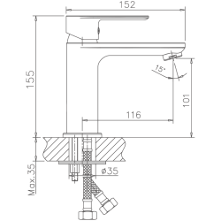 Смеситель для раковины, латунь, белый/хром HB10505-8
