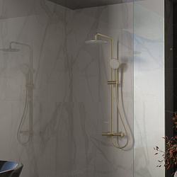 Душевая стойка Rondo VSFS-1R1BG с изливом, брашированное золото, , шт