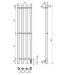 Полотенцесушитель электрический Point Деметра PN12832GB П3 180x1200 диммер справа, графит блеск
