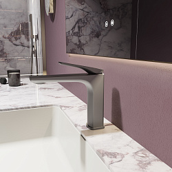 Смеситель для раковины Puro VBF-5P01GM, вороненая сталь, , шт