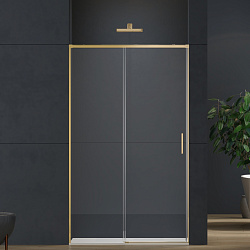 Душевая дверь Софт 2 (Soft 2) VDS-3SO2110CLG, 1100, брашированное золото, стекло прозрачное