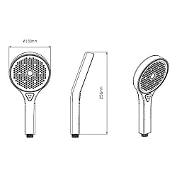 Ручной душ с шлангом VSHN-42HMB, черный, , шт