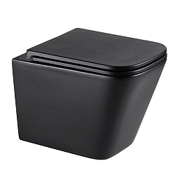 PENEDA Комплект 3в1: Инсталляция для унитазов с кнопкой смыва BIT чёрн.мат.+унитаз подв.безоб.FLOREX