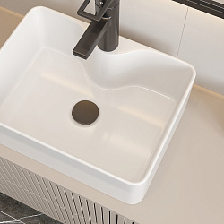 Corpa Nera Grossi/Гросси 41 раковина накладная узкая с полочкой под смеситель, белый