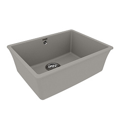 SINARA 540-U Мойка кухонная из кварцгранита цвет: грей комплектация: крепеж, сливная арматура с пере