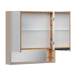 Шкаф зеркальный Gleam 80.2D, амарок/дуб вотан