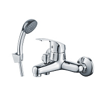 Смеситель для ванны с коротким изливом, вытяжной переключатель, хром