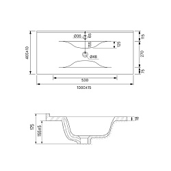 ВЫВОД Умывальник мебельный. 100 см. Iddis, Cloud. 0131000i28