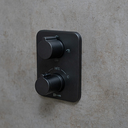 BRONX Встраиваемый  термостатический смеситель с верхним душем, латунь/чёрный, LM3749BL