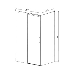 Душевой уголок Dice VSR-4D1014CLB, 1400*1000, черный, стекло прозрачное, , шт