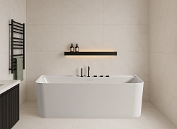 Ванна акриловая Vincea VBT-702-1700, 1700*800*585, цвет белый, щелевой перелив, слив белый, , шт