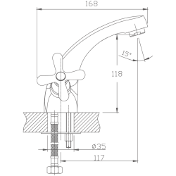 Смеситель для раковины, латунь, хром HB1025