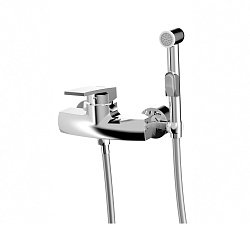 Смеситель с гигиеническим душем настенный, хром