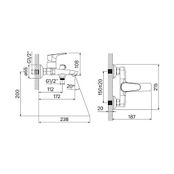 Смеситель для ванны Zodiac, IDDIS, ZODSB02i02WA