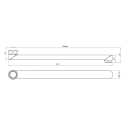 Излив плоский для универсального смесителя, 35см, хром