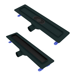 Corpa Nera Salieri/Сальери душевой трап 50 см под плитку с гидрозатвором, черный