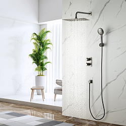 BRONX Встраиваемый  термостатический смеситель с верхним душем, латунь/графит, LM3749GM