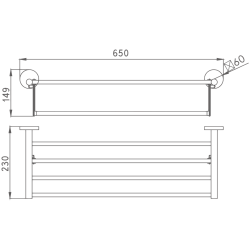 Полка для полотенец, хром HB9024