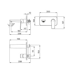 Встраиваемый смеситель для умывальника, Edifice, ID