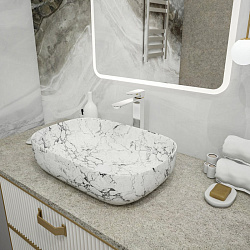 Corpa Nera Viotti/Виотти  60 раковина накладная, artceramic, белый мрамор