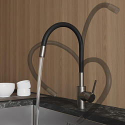 Meal Смеситель для кухни с гибким изливом, сатин, Milardo, M01BN0FM05