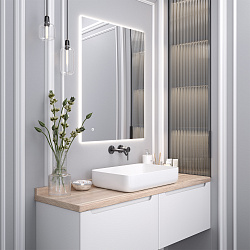 Зеркало/LED-подсветка (70см*90см) сенсор.выключатель Sirius/AQUA DE MARCO