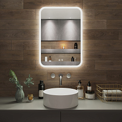 Зеркало/LED-подсветка/антизапотевание/2 кнопки (50см*70см)Amazon/AQUA DE MARCO