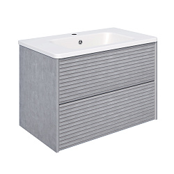 Тумба/2 ящ/подвесная/дымчатый серый/раковина Палермо(80см) Parma /AQUA DE MARCO