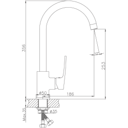 Смеситель для кухни, латунь, хром HB70587
