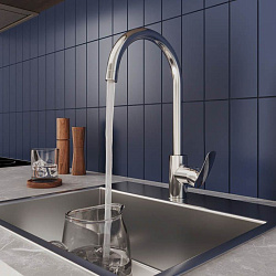 Смеситель для кухни с каналом для фильтрованной воды, глянцевый хром, Rora, Milardo, RORSBFJM05