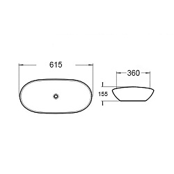 Раковина керамическая Vincea VBS-508, 615*360*155, накладная, цвет белый, , шт