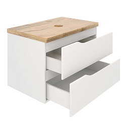 Тумба NORDIC 80 /2 ящ /подвесная/белая/под столешницу/AQUA DE MARCO