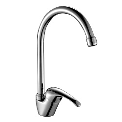 Смеситель для кухни с поворотным изливом, высота излива 21 см, длина 20 см, латунь/хром, A35-23