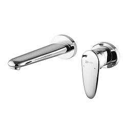 Встраиваемый смеситель для раковины, излив 19 см, латунь/хром