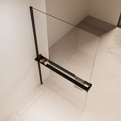 Душевая перегородка Walk-In VSW-1HR900CLB, 900*2000, черный, стекло прозрачное, , шт