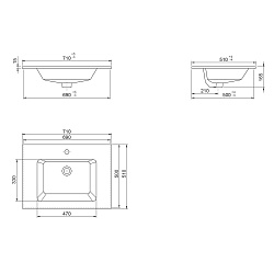 Умывальник мебельный Opadiris CeraStyle Ibiza 71