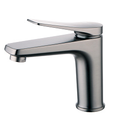 Смеситель для раковины, монолитный, высота излива 10 см, длина 13 см, с донным клапаном клик-клак, л