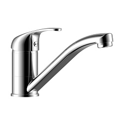 Смеситель для раковины с поворотным изливом, высота излива 7 см, длина 17 см, латунь/хром