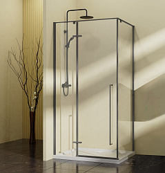 Душевой уголок Slim-N VSR-5SN1010CLGM, 1000*1000, вороненая сталь, стекло прозрачное, , шт