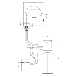 PROJECT Дозатор для жидкого мыла бесконтактный (сенсорный), 1 л, латунь/хром