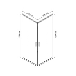 Душевой уголок Garda VSS-1G8090CLG, 900*800, брашированное золото, стекло прозрачное, , шт